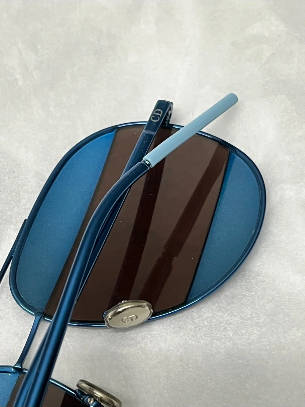 Christian Dior DiorSplit 1/S Y4ERD Aviator Sunglasses Blue Italy 59-14-145 Good